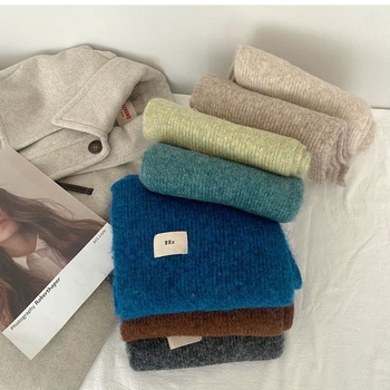 Šalikas warp mezgimo, akriliniai pluoštai, žiemos šiluma, gaivus ir saldus stilius