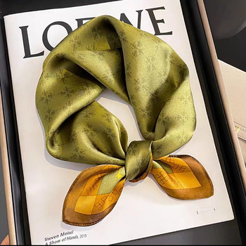 Šalikas, 100% medvilnė, paprastas audimas, mažas kvadratinis stilius, ruduo