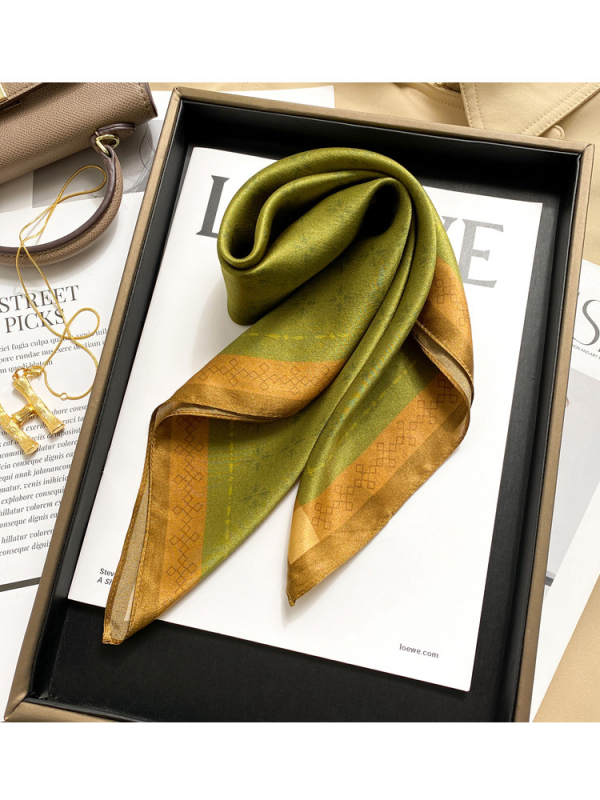 Šalikas, 100% medvilnė, paprastas audimas, mažas kvadratinis stilius, ruduo