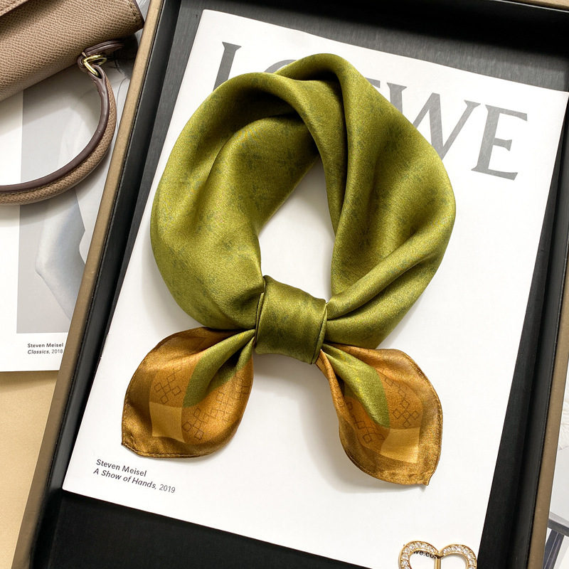 Šalikas, 100% medvilnė, paprastas audimas, mažas kvadratinis stilius, ruduo