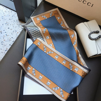 Šilko šalikas su satino audiniu, 100% šilkas, miesto elegancijos stilius, 2023 m. pavasaris