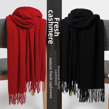 Flower Square dirbtinio kašmyro šalikas su medvilnės mišiniu, paprastas audinys, šilta, keturių sezonų šalikas