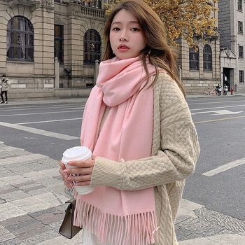 Flower Square dirbtinio kašmyro šalikas su medvilnės mišiniu, paprastas audinys, šilta, keturių sezonų šalikas