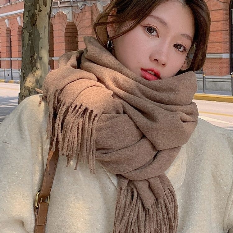 Flower Square dirbtinio kašmyro šalikas su medvilnės mišiniu, paprastas audinys, šilta, keturių sezonų šalikas