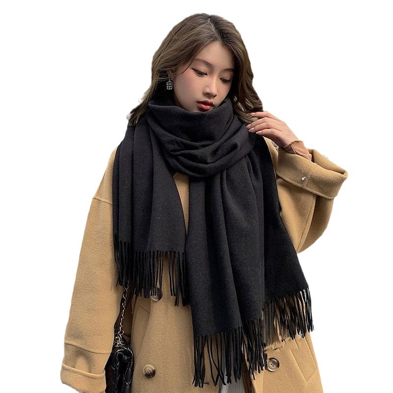 Flower Square dirbtinio kašmyro šalikas su medvilnės mišiniu, paprastas audinys, šilta, keturių sezonų šalikas