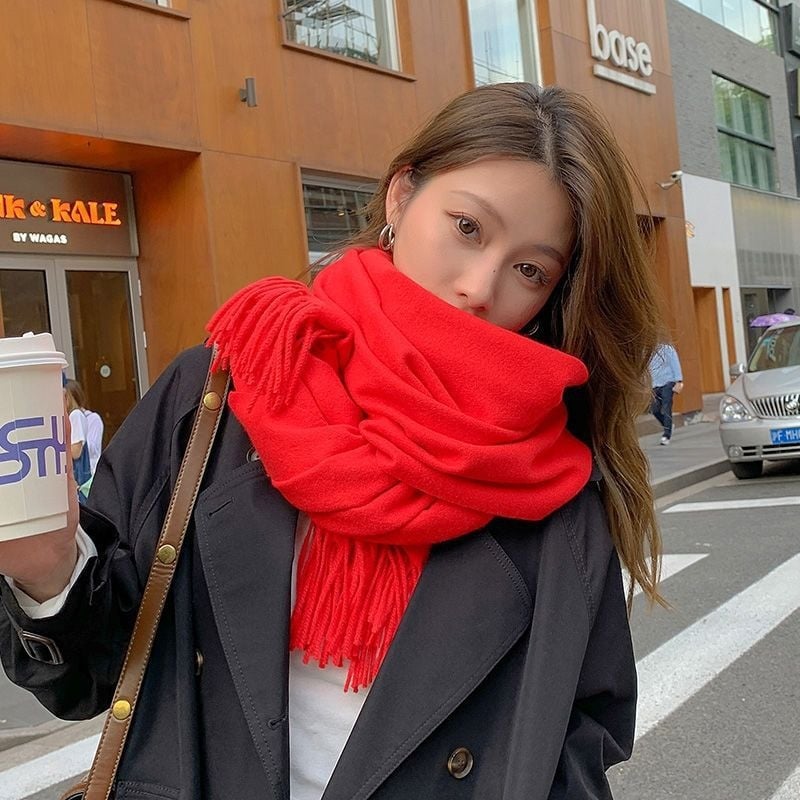 Flower Square dirbtinio kašmyro šalikas su medvilnės mišiniu, paprastas audinys, šilta, keturių sezonų šalikas