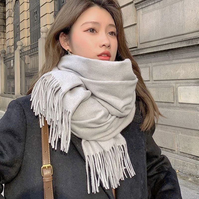 Flower Square dirbtinio kašmyro šalikas su medvilnės mišiniu, paprastas audinys, šilta, keturių sezonų šalikas