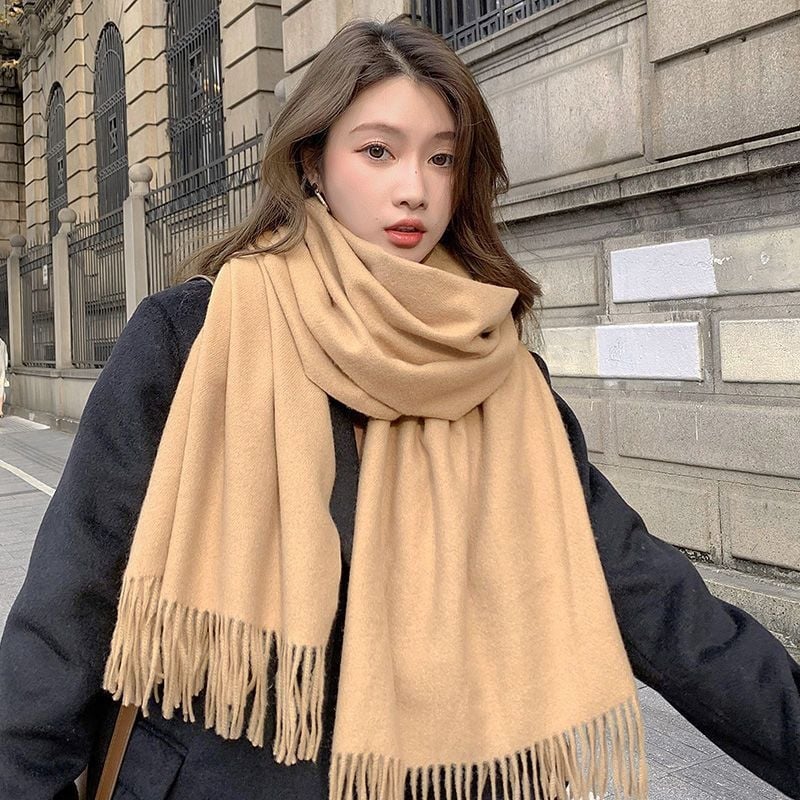 Flower Square dirbtinio kašmyro šalikas su medvilnės mišiniu, paprastas audinys, šilta, keturių sezonų šalikas