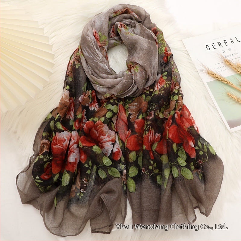 Φουλάρι Bali νήμα, ύφανση plain, ζεστό για όλες τις εποχές, μακρύ φουλάρι, ρετρό στυλ Λογοτεχνίας και Τέχνης