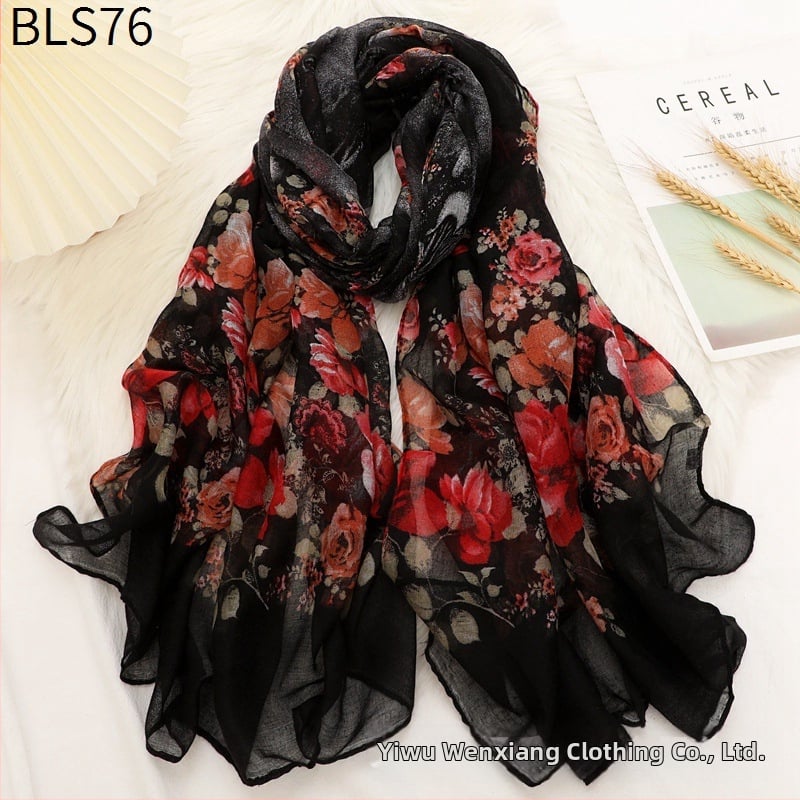 Šalikas iš Bali siūlų, paprastas audinys, šilta visoms sezonoms, ilgas šalikas, literatūros ir meno retro stilius