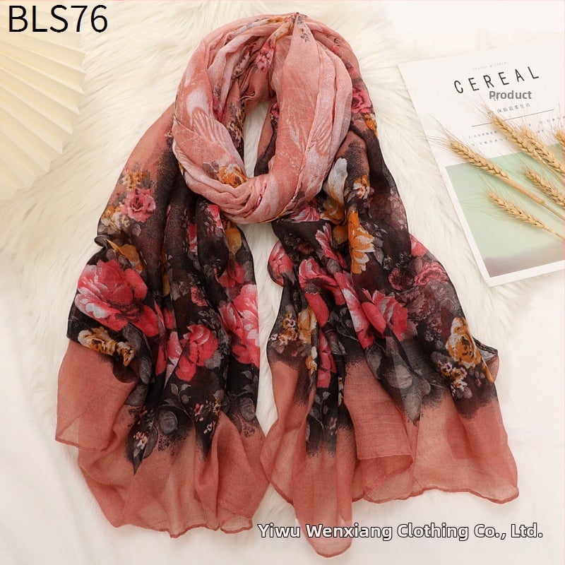 Šalikas iš Bali siūlų, paprastas audinys, šilta visoms sezonoms, ilgas šalikas, literatūros ir meno retro stilius