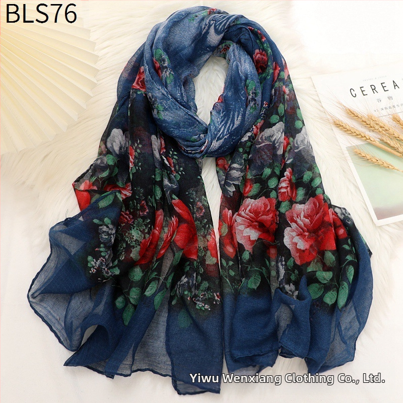 Šalikas iš Bali siūlų, paprastas audinys, šilta visoms sezonoms, ilgas šalikas, literatūros ir meno retro stilius