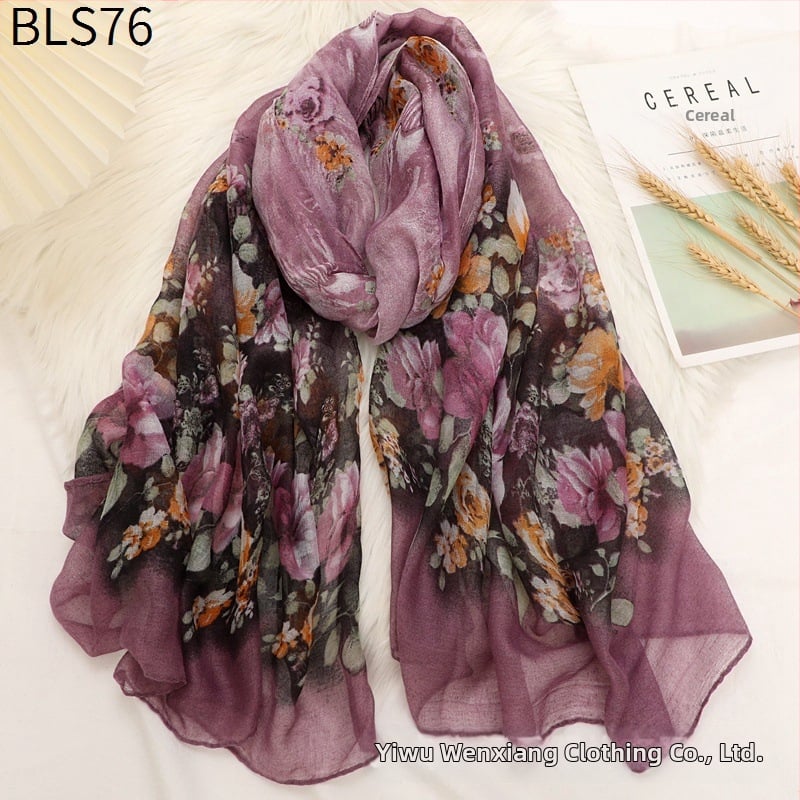 Šalikas iš Bali siūlų, paprastas audinys, šilta visoms sezonoms, ilgas šalikas, literatūros ir meno retro stilius