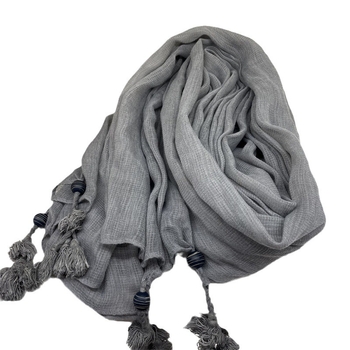 Šalikas su japoniškos vintage dizainu, medvilnės-linų ir kanapių mišinys, plokščias mezgimas, šiluminė funkcija, tie-dye dailė