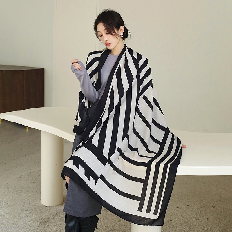 Dryžuotas medvilnės ir lino šalis, korėjiečio stiliaus, moterims, pavasaris 2023