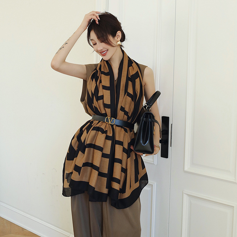 Dryžuotas medvilnės ir lino šalis, korėjiečio stiliaus, moterims, pavasaris 2023