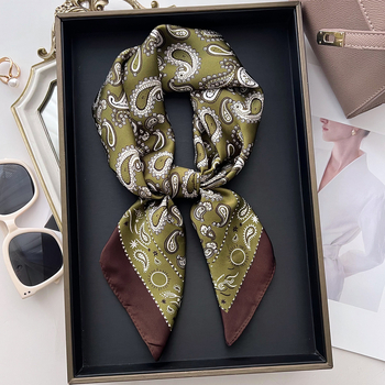 Pavasario 2025 poliesterinis keturkampis šalikas, vintage etninio kinų stiliaus, warp-knit audinys