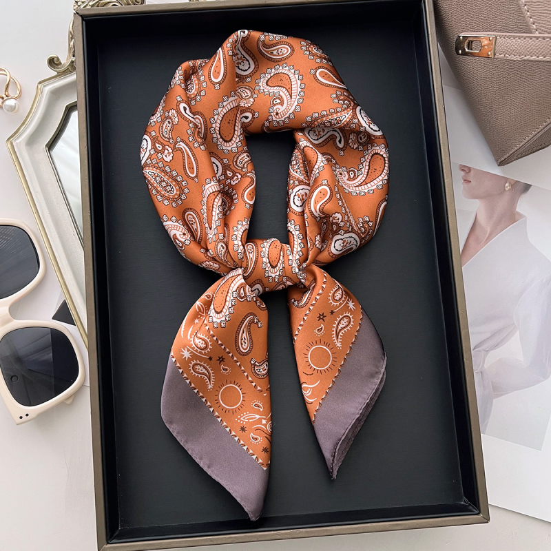 Pavasario 2025 poliesterinis keturkampis šalikas, vintage etninio kinų stiliaus, warp-knit audinys