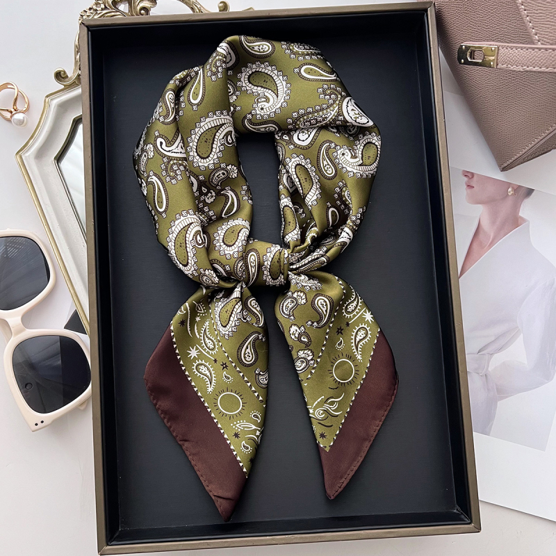 Pavasario 2025 poliesterinis keturkampis šalikas, vintage etninio kinų stiliaus, warp-knit audinys