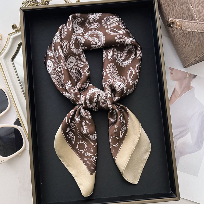 Pavasario 2025 poliesterinis keturkampis šalikas, vintage etninio kinų stiliaus, warp-knit audinys