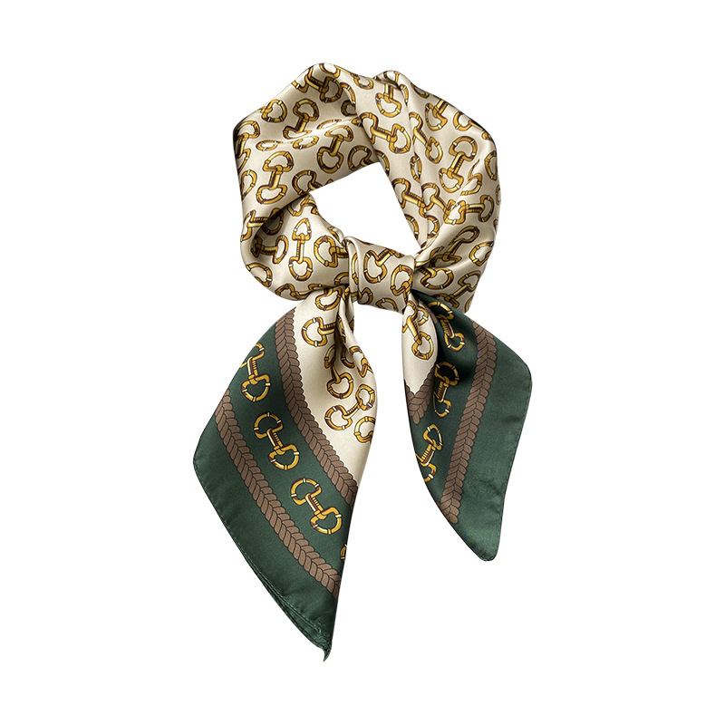 Kvadratinis šalikas iš poliesterio, pagamintas warp knitting technologija, spausdintas, universalus, elegantiškas minimalistinis vasaros aksesuaras