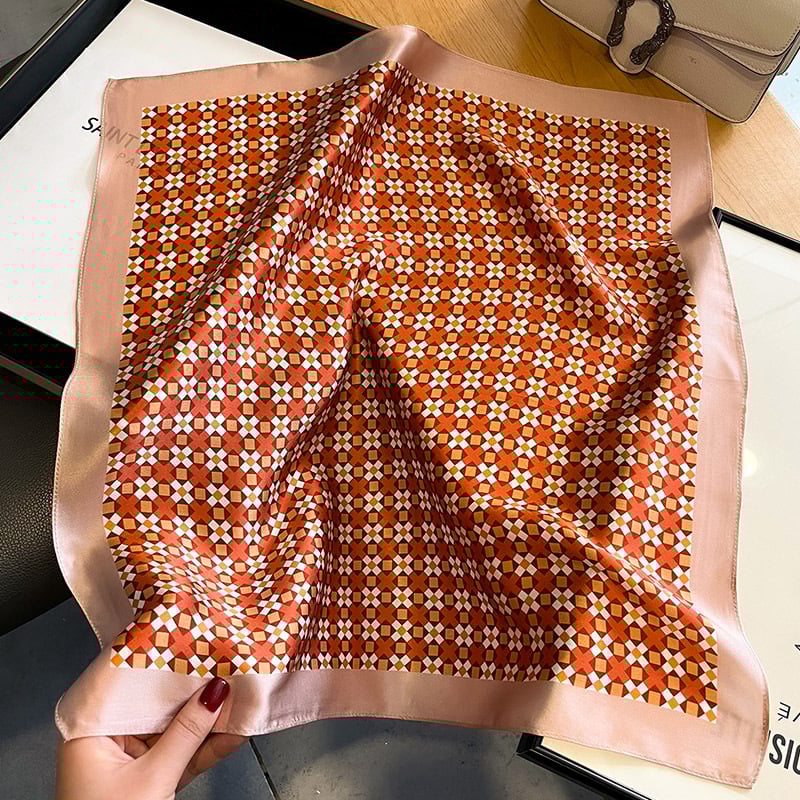 Mulberry šilko kvadratinis šalikas – twill audinys, tie-dye, 2024 m. pavasaris, tinkamas visiems stiliams