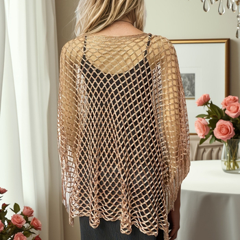 Moterų pliažo šalikėlis, megztas tinklinis, vienos spalvos poliesteris, saulės apsauga