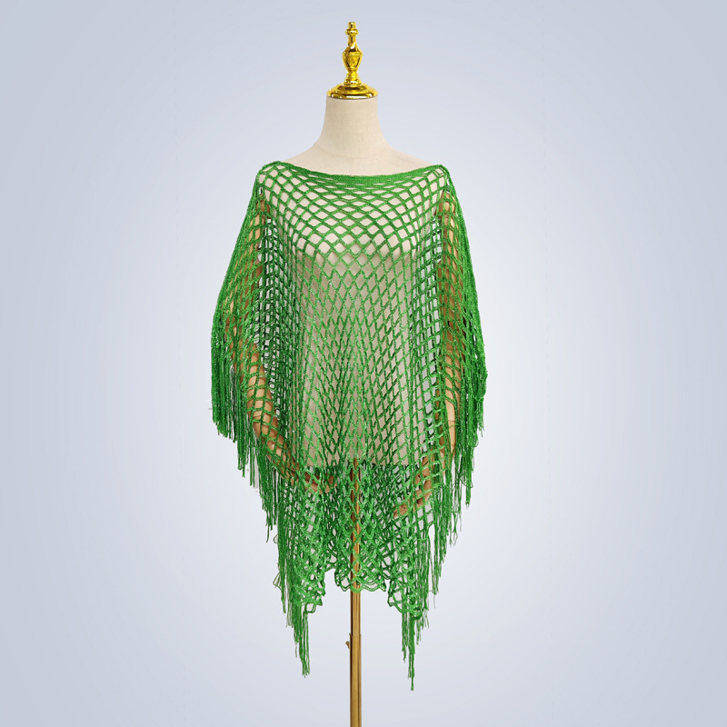 Moterų pliažo šalikėlis, megztas tinklinis, vienos spalvos poliesteris, saulės apsauga