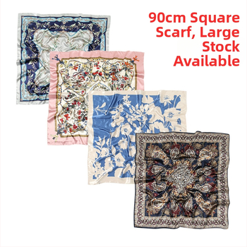 LOVOSME kvadratinis šalikas, dirbtinis šilkas, kaimo stilius, gaivus ir saldus, vasaros aksesuaras