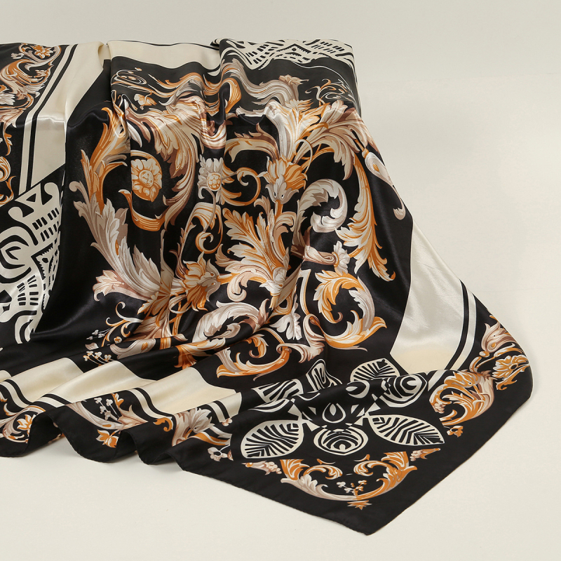 LOVOSME kvadratinis šalikas, dirbtinis šilkas, kaimo stilius, gaivus ir saldus, vasaros aksesuaras