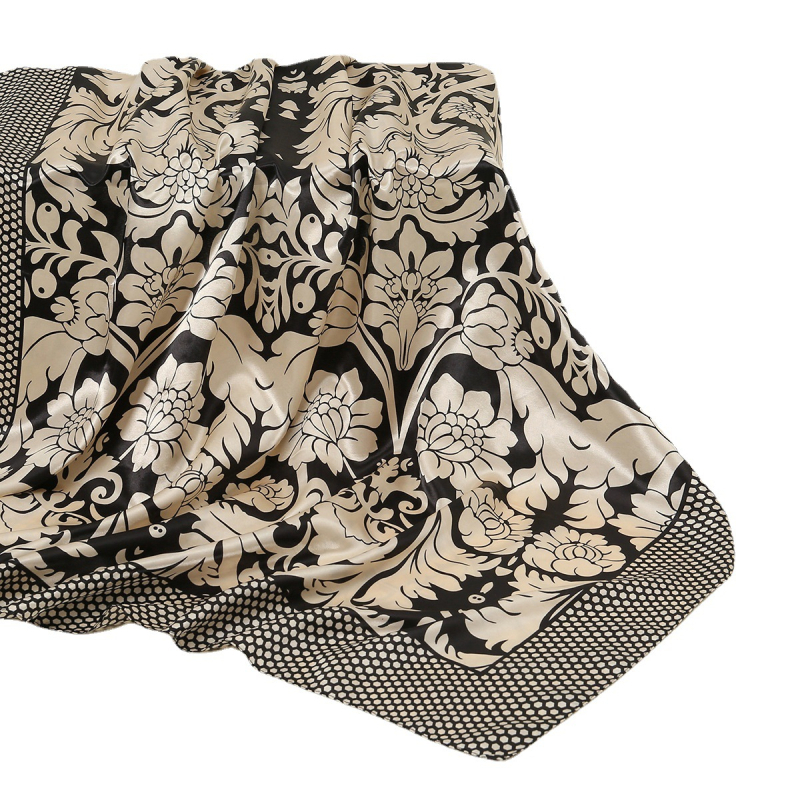 LOVOSME kvadratinis šalikas, dirbtinis šilkas, kaimo stilius, gaivus ir saldus, vasaros aksesuaras