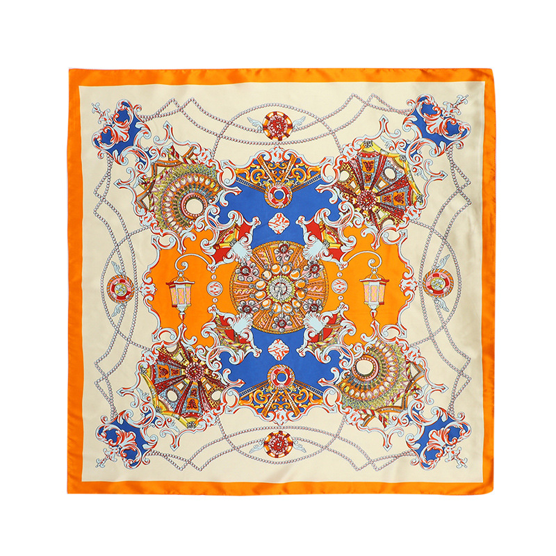 LOVOSME kvadratinis šalikas, dirbtinis šilkas, kaimo stilius, gaivus ir saldus, vasaros aksesuaras