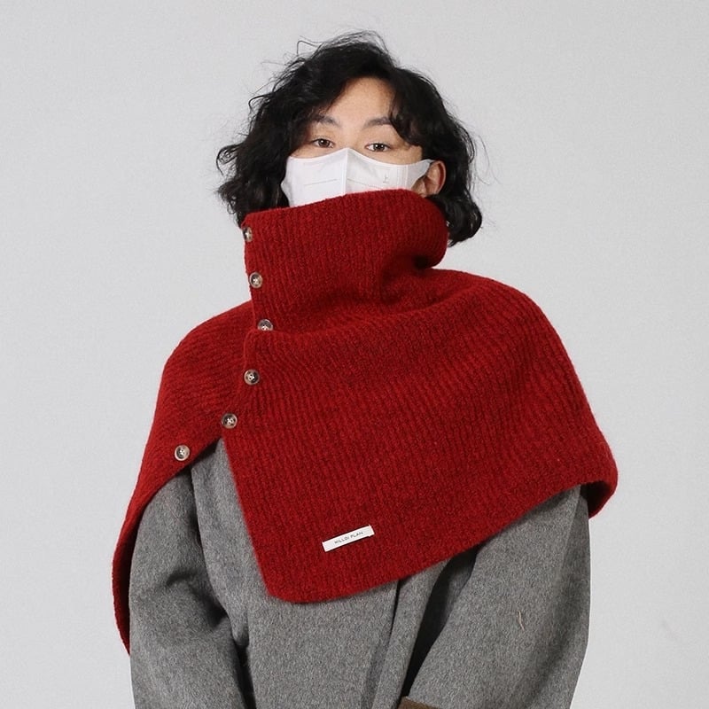 Φουλάρι από μαλλί με υψηλό γιακά — ευέλικτη χρήση, κάλυψη λαιμού και ώμων, πλέξιμο τύπου warp, 10% μαλλί, ζεστασιά για τον χειμώνα