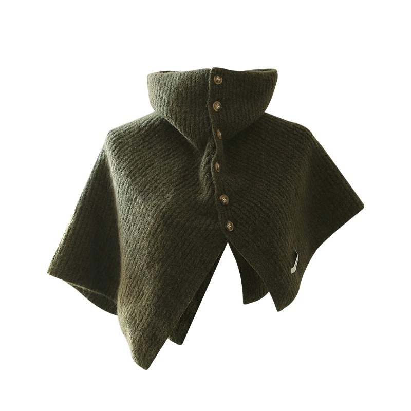 Vilnos šalis su aukštu kaklu — universalus nešiojimas, 10% vilnos sudėtis, megztas, žiemos šiluma