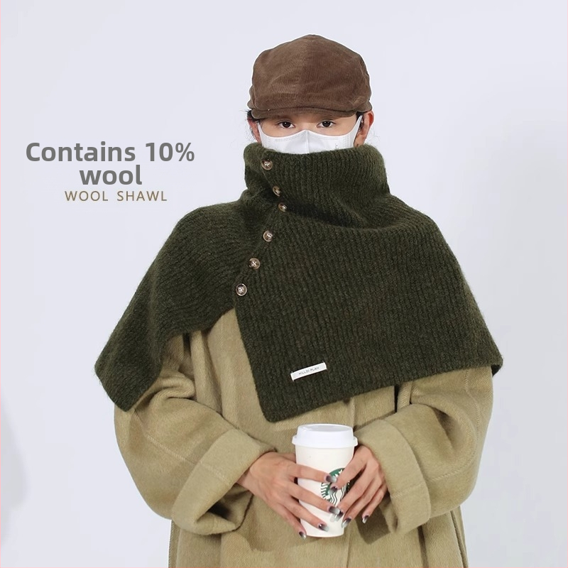 Vilnos šalis su aukštu kaklu — universalus nešiojimas, 10% vilnos sudėtis, megztas, žiemos šiluma