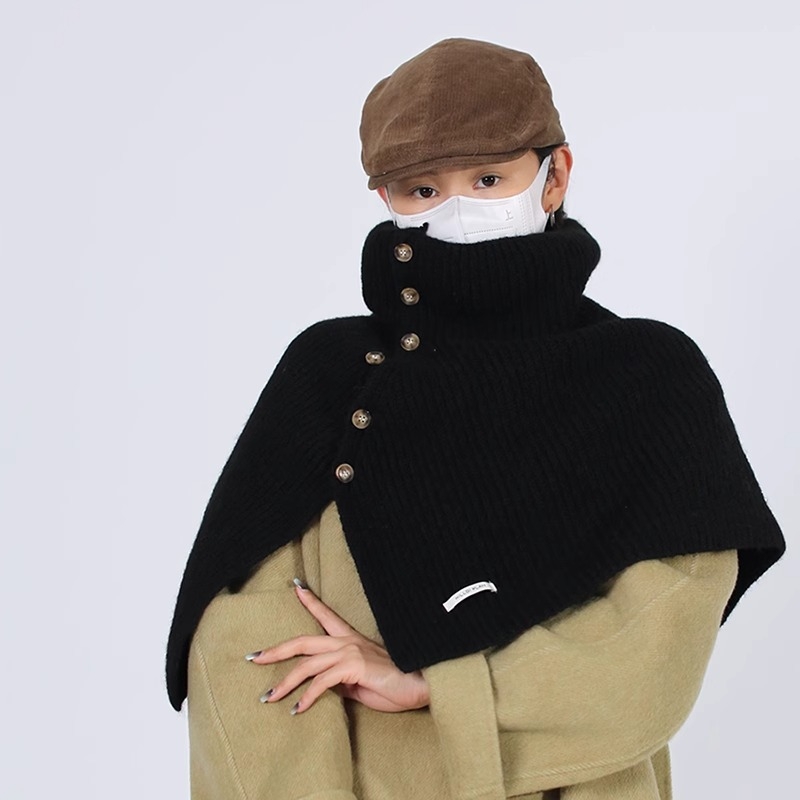 Vilnos šalis su aukštu kaklu — universalus nešiojimas, 10% vilnos sudėtis, megztas, žiemos šiluma