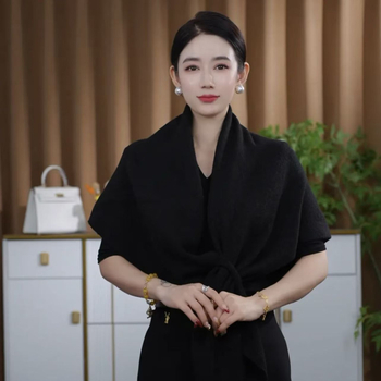 Vilnonis trikampinis šalikas, vientisos spalvos, palaiko šilumą, žiemai, pavasariui ir rudeniui, ruduo 2024