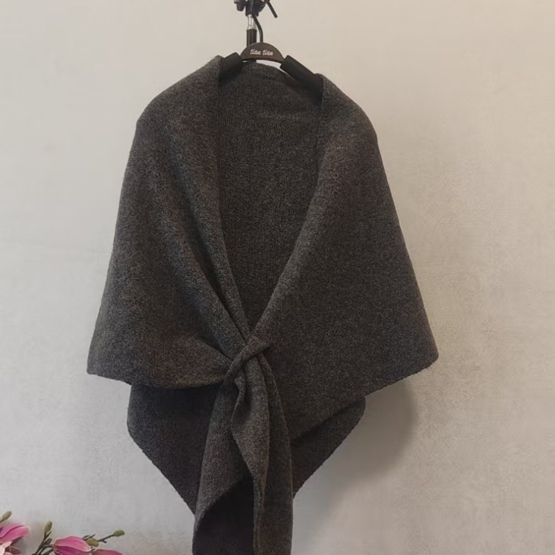 Vilnonis trikampinis šalikas, vientisos spalvos, palaiko šilumą, žiemai, pavasariui ir rudeniui, ruduo 2024