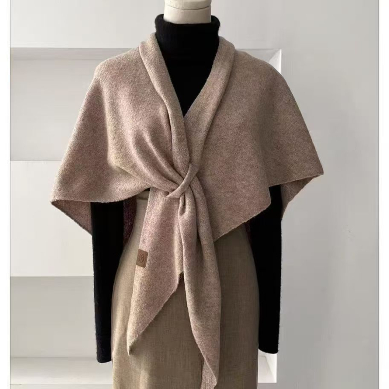 Vilnonis trikampinis šalikas, vientisos spalvos, palaiko šilumą, žiemai, pavasariui ir rudeniui, ruduo 2024