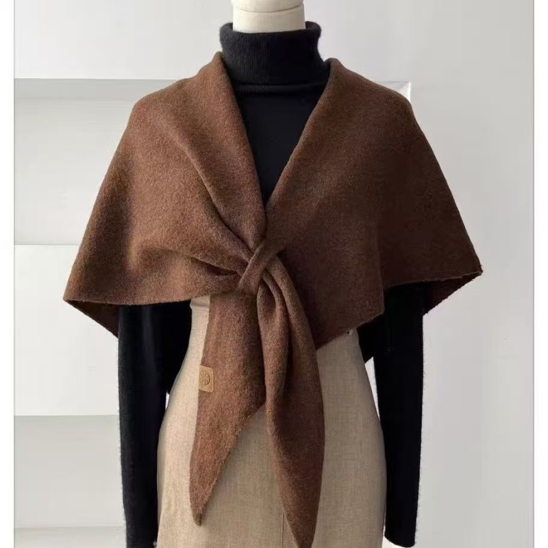 Vilnonis trikampinis šalikas, vientisos spalvos, palaiko šilumą, žiemai, pavasariui ir rudeniui, ruduo 2024