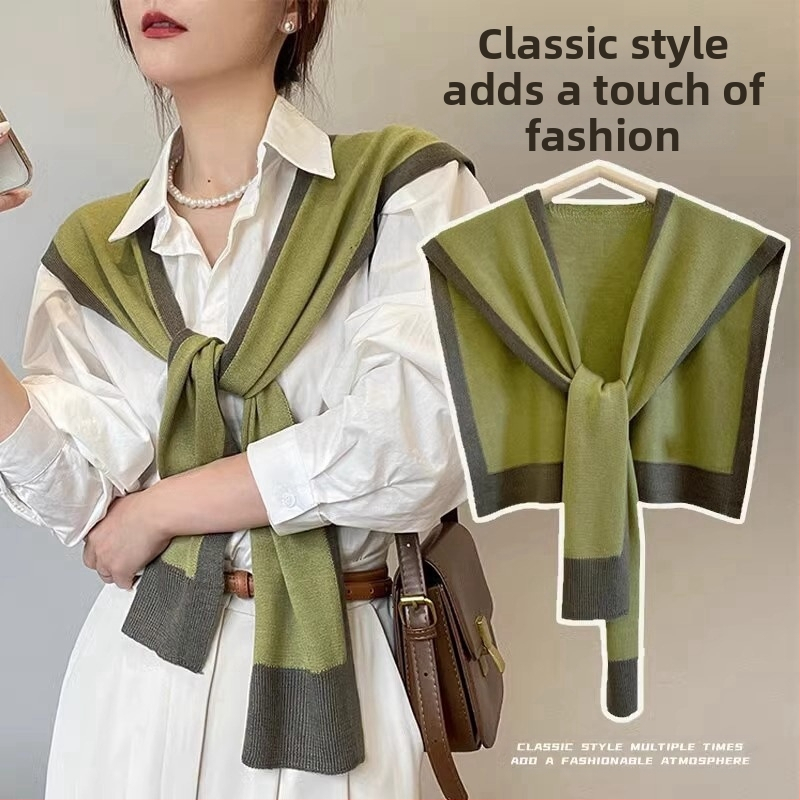 Γυναικείο σάλι κορεατικού στυλ - σχέδιο: Solid, ύφασμα: core-spun νήμα, πλέξη: απλή, διακόσμηση