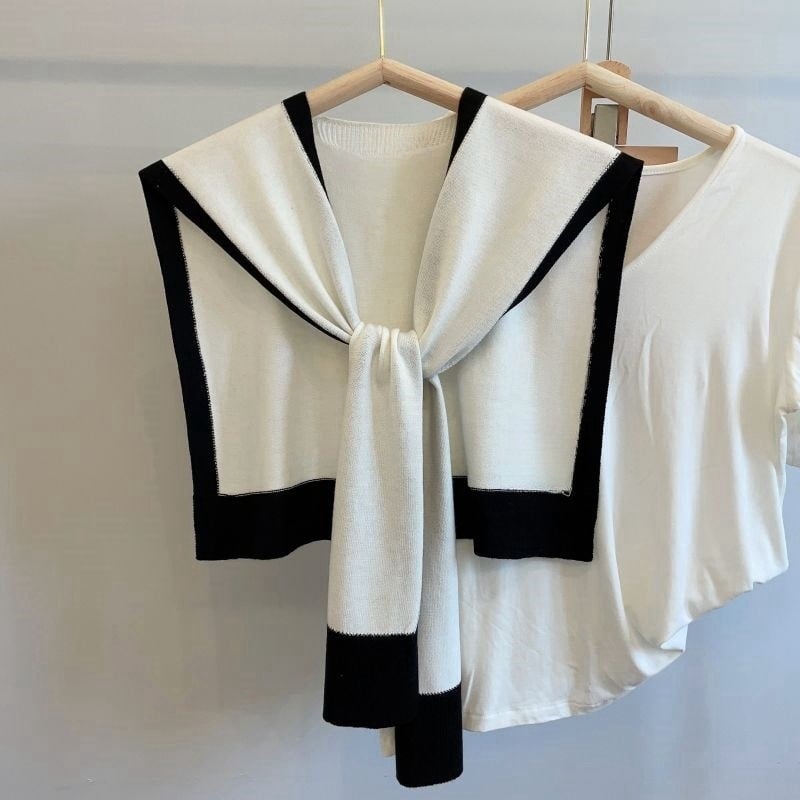 Moterų šalikas — korėjietiško stiliaus, rašto: Solid, medžiaga: core-spun siūlai, mezgimas: paprastas, dekoravimas