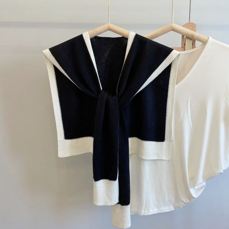 Moterų šalikas — korėjietiško stiliaus, rašto: Solid, medžiaga: core-spun siūlai, mezgimas: paprastas, dekoravimas