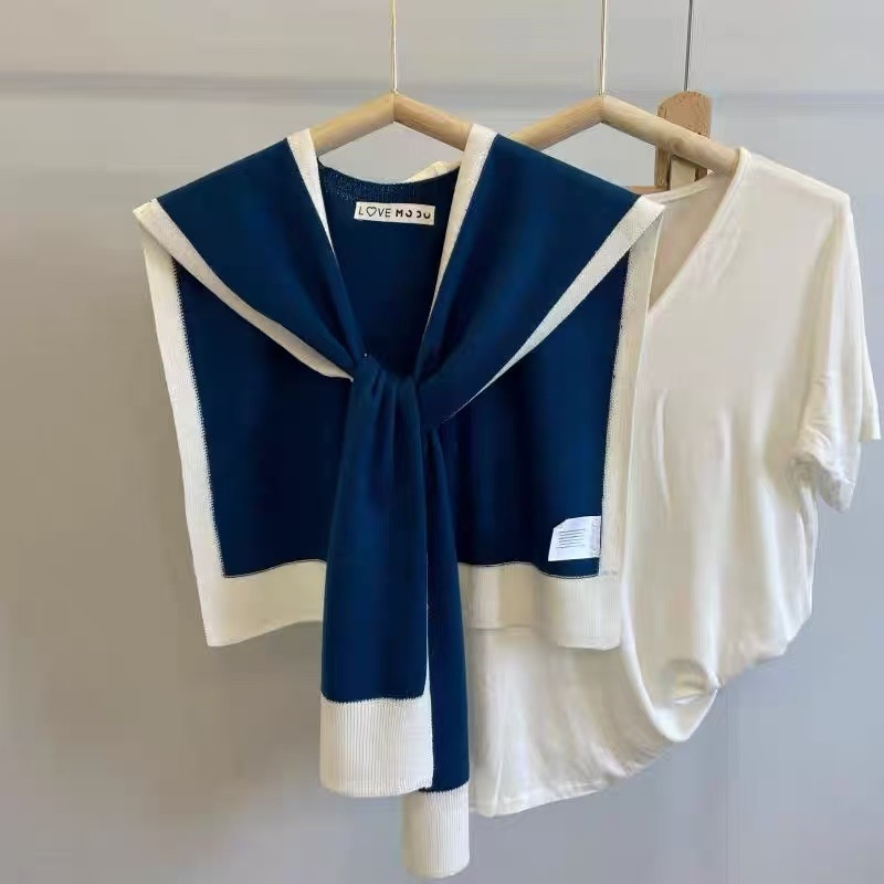 Moterų šalikas — korėjietiško stiliaus, rašto: Solid, medžiaga: core-spun siūlai, mezgimas: paprastas, dekoravimas