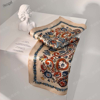 Paisley šilko kvadratinis šalikas (Vasara, 100% šilkas, Kvadratinis, Literatūrinis retro, Spauda)