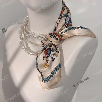 Paisley šilko kvadratinis šalikas (Vasara, 100% šilkas, Kvadratinis, Literatūrinis retro, Spauda)