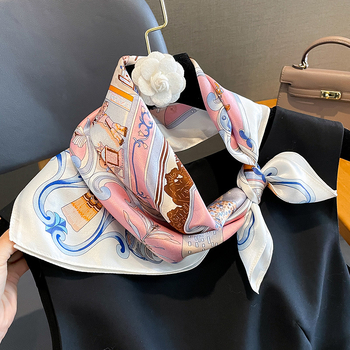 Mulberrio šilko kvadratinė šalikė – paprastas austas audinys, tie-dye apdaila, vasaros stilius 2024