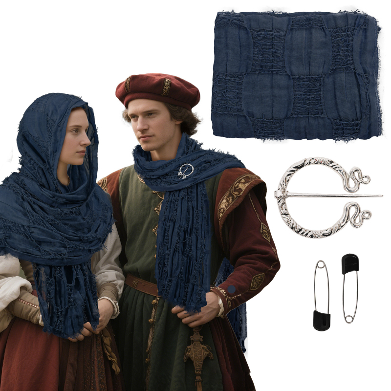 Šalikas iš medvilnės ir lino, satino audinys, tie-dye dažymas, kanapių turinys, šildo