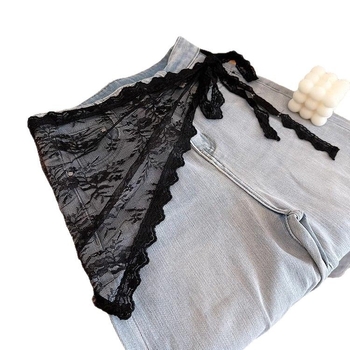 Nėrinių kraštas ir tinklinis audinys su prijušės sluoksniu, siūtas poliesteris, pavasaris 2025