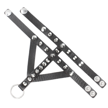 Odos apyrankė gotikinio-punk stiliaus su smaigiais kniedėmis, elektroplatinė apdaila, prekinis ženklas Ova